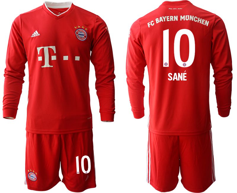 Men 2020-2021 club Bayern Munich home long sleeves #10 red Soccer Jerseys1